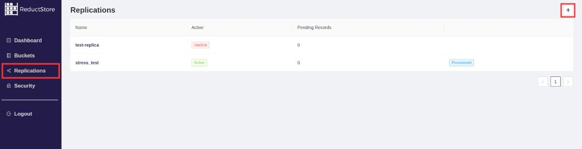 Create Replication
Task